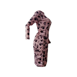 Printed High Collar Side Slit Dress  SA-BLL36095 Fashion Dresses and Midi Dress by Sexy Affordable Clothing