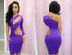 Purple One-shoulder Cutout Club Bodycon Dress  SA-BLL2670-1 Fashion Dresses and Bodycon Dresses by Sexy Affordable Clothing
