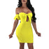Sexy Sweetheart Bandage Bodycon Dress With Details #Yellow #Strapless #Bandage