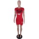 Women's O Neck Short Sleeve Ripped T Shirt Dress #Pink #Red #Short Sleeve #O Neck #Letter SA-BLL282633-3 Fashion Dresses and Mini Dresses by Sexy Affordable Clothing
