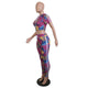 Casual Hooded Collar Floral Printed Two-Piece Pants Set #Short Sleeve #Two Piece #Hooded #Print SA-BLL282449-3 Sexy Clubwear and Pant Sets by Sexy Affordable Clothing