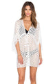 Lace Hollow Out V Neck Beach Mini Dress  SA-BLL38286 Sexy Swimwear and Cover-Ups & Beach Dresses by Sexy Affordable Clothing
