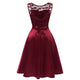 Lace Sleeveless Dovetail Bridesmaid Dress With Bow #Lace #Red #Vintage #A-Line #Slash Neck SA-BLL36163-2 Fashion Dresses and Midi Dress by Sexy Affordable Clothing