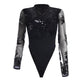 Deep V Neck Women Sexy Club Sequins Bodysuit #Black #Sequins SA-BLL8029-1 Women's Clothes and Bodysuits by Sexy Affordable Clothing