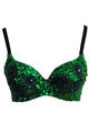 Floral Studded Bead and Sequin Bra Top Green  SA-BLL3223-2 Sexy Lingerie and Bra and Bikini Sets by Sexy Affordable Clothing