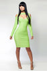 Women New Lime Green Bandage Dress