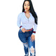 Long Sleeve Plain V Neck Top #V Neck #Long Sleeve SA-BLL746-1 Women's Clothes and Blouses & Tops by Sexy Affordable Clothing