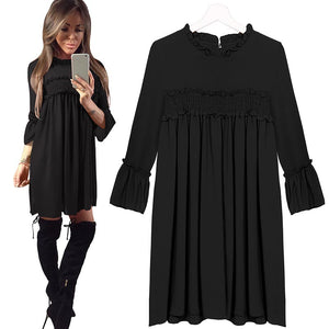 Frill Neck Evening Party Casual Dress #Mini Dress #Black SA-BLL2149-5 Fashion Dresses and Mini Dresses by Sexy Affordable Clothing