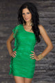 Sexy Green Lace Mini Dress One Shoulder Style  SA-BLL2439-1 Sexy Clubwear and Club Dresses by Sexy Affordable Clothing