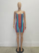 Rainbow Print Straps Bodysuit #Print #Straps #Rainbow SA-BLL8066 Women's Clothes and Bodysuits by Sexy Affordable Clothing