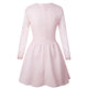 Fashion Pink Lace Long Sleeves Short Party Dress #Pink #Pleated SA-BLL27611-2 Fashion Dresses and Mini Dresses by Sexy Affordable Clothing