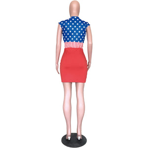 American flag Sleeveless V Neck Mini Dresses #V Neck #Sleeveless #American Flag SA-BLL282583 Fashion Dresses and Mini Dresses by Sexy Affordable Clothing