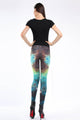 Form-fitting Blue Galaxy Leggings  SA-BLL8732 Leg Wear and Stockings and Galaxy Leggings by Sexy Affordable Clothing