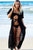 Black Lace Chiffon Patchwork Long Beach KimonoSA-BLL38282-1 Sexy Swimwear and Cover-Ups & Beach Dresses by Sexy Affordable Clothing