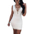 Sexy Women Hot-stamping Hollow Out Bodycon Clubwear #V Neck #Sleeveless #Hollow Out