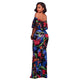 Francoise Black Multi-Color Floral Print Off-The-Shoulder Maxi Dress #Maxi Dress #Black SA-BLL5023-3 Fashion Dresses and Maxi Dresses by Sexy Affordable Clothing
