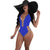 Chic Lace-up Polyester One-piece Swimwear #Blue #V-Neck #One Piece #Lace-Up SA-BLL8059-2 Sexy Lingerie and Teddys by Sexy Affordable Clothing