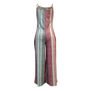 Scoop Neck Sling Stripe Jumpsuit With Wide Leg #Stripe #Straps SA-BLL55563-1 Women's Clothes and Jumpsuits & Rompers by Sexy Affordable Clothing