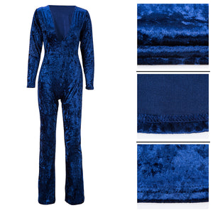 V neck Lady Jumpsuit Without Belt #V Neck #Long Sleeve SA-BLL55386-1 Women's Clothes and Jumpsuits & Rompers by Sexy Affordable Clothing