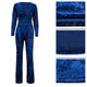 V neck Lady Jumpsuit Without Belt #V Neck #Long Sleeve SA-BLL55386-1 Women's Clothes and Jumpsuits & Rompers by Sexy Affordable Clothing
