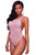 Kinsley Black See Through Bodysuit #Pink SA-BLL81189-2 Women's Clothes and Bodysuits by Sexy Affordable Clothing