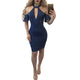 Lauren Open Shoulder Denim Midi Dress #Jeans #Blue SA-BLL36183 Fashion Dresses and Midi Dress by Sexy Affordable Clothing