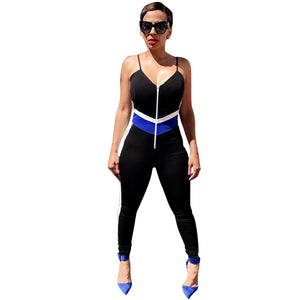 Block Color V Neck Straps Jumpsuit #Jumpsuit #V Neck #Sling SA-BLL55445-2 Women's Clothes and Jumpsuits & Rompers by Sexy Affordable Clothing