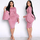 Exaggerated Round Neck Long Sleeve Knee Length Bodycon Dress #Round Neck #Plain #Unique Flower Cuffs SA-BLL36251-2 Fashion Dresses and Midi Dress by Sexy Affordable Clothing