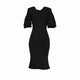 Cold Shoulder Solid Color V Neck Butterfly Sleeve Midi Dress #Black #V Neck #Butterfly Sleeve SA-BLL36239-2 Fashion Dresses and Midi Dress by Sexy Affordable Clothing
