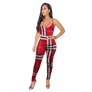 Lattice Straps Colorful Checks Jumpsuit #Straps #Lattice SA-BLL55516-6 Women's Clothes and Jumpsuits & Rompers by Sexy Affordable Clothing