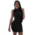 Sexy Sleeveless Solid Color Mini Dress With Sequins #Black #Sleeveless #Mesh #Sequins