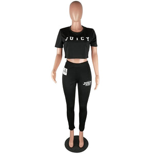 Casual Letter Print 2 Piece Set #Two Piece #Printed #Letter SA-BLL2721 Sexy Clubwear and Pant Sets by Sexy Affordable Clothing