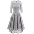 Lace Round Neck Evening Dress #Evening Dress #Silver