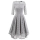 Lace Round Neck Evening Dress #Evening Dress #Silver SA-BLL36046 Fashion Dresses and Midi Dress by Sexy Affordable Clothing