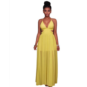 Aliza Neon Yellow CutOut Maxi Dress #Maxi Dress #Yellow #Cutout Maxi Dress SA-BLL51430-1 Fashion Dresses and Maxi Dresses by Sexy Affordable Clothing