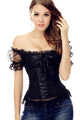 9 Plastic Bones Lace-Up Off The Shoulder Brocade Corset  SA-BLL42683-3 Sexy Lingerie and Corsets and Garters by Sexy Affordable Clothing