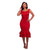 Layla Red Mermaid Shape Ruffle Midi Dress #Midi Dress #Red SA-BLL36032-3 Fashion Dresses and Midi Dress by Sexy Affordable Clothing