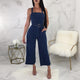 Wide Straps Denim Jumpsuit #Jumpsuit #Sling SA-BLL55428-1 Women's Clothes and Jumpsuits & Rompers by Sexy Affordable Clothing