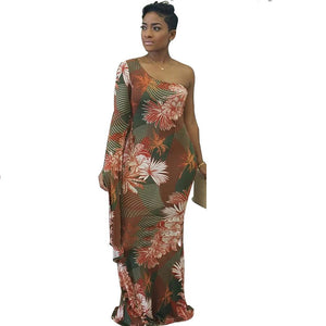 One Shoulder Floral Dress #Maxi #One Shoulder SA-BLL51322 Fashion Dresses and Maxi Dresses by Sexy Affordable Clothing
