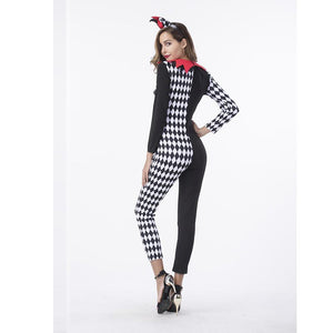 Adult Harlequin Jester Catsuit Costume #White #Black #Costume SA-BLL1157 Sexy Costumes and Fairy Tales by Sexy Affordable Clothing