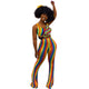 Dew Shoulder Striped Multi Two-piece Pants Set #Sleeveless #Two Piece #Striped SA-BLL282733-3 Sexy Clubwear and Pant Sets by Sexy Affordable Clothing