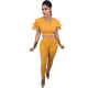 Sexy Women Short Ruffled Sleeves Jumpsuits Two Piece Suits  SA-BLL27707-2 Sexy Clubwear and Pant Sets by Sexy Affordable Clothing