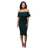 Ocala Green Off-The-Shoulder Ruffle Dress #Midi Dress #Green