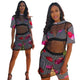 Flower Statement Floral Stripe Short Set #Striped #Floral SA-BLL282685 Sexy Clubwear and Pant Sets by Sexy Affordable Clothing