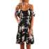 Women Summer Boho Party Beach Chiffon Short Mini Dress #Black #Boho