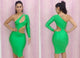 Green One-shoulder Cutout Club Bodycon Dress  SA-BLL2670-3 Fashion Dresses and Bodycon Dresses by Sexy Affordable Clothing