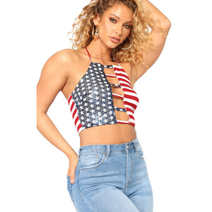 American Flag Patriotic Lover Top #Halter #American Flag SA-BLL693 Women's Clothes and Blouses & Tops by Sexy Affordable Clothing