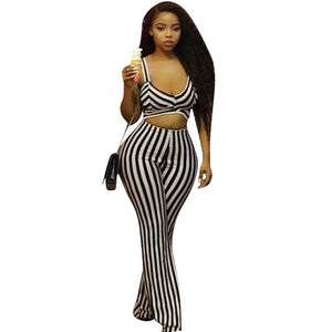 Casual V Neck Striped One-piece Jumpsuits #V Neck #Striped SA-BLL55523-2 Women's Clothes and Jumpsuits & Rompers by Sexy Affordable Clothing