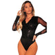 Deep V Neck Women Sexy Club Sequins Bodysuit #Black #Sequins SA-BLL8029-1 Women's Clothes and Bodysuits by Sexy Affordable Clothing