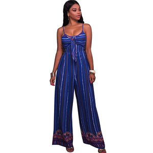 Henley Blue Tribal Print Open Back Jumpsuit #Jumpsuit #Blue SA-BLL55354 Women's Clothes and Jumpsuits & Rompers by Sexy Affordable Clothing